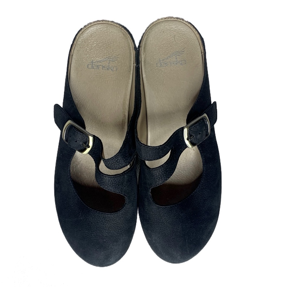 Dansko Britney Mary-Jane Black Burnished Nubuck Sz 10-10.5